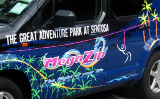 Megazip Adventure Park vehicle livery design detail