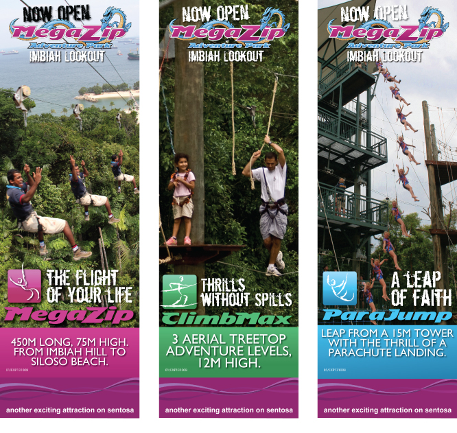 Megazip Adventure Park outdoor banners graphic design and photography